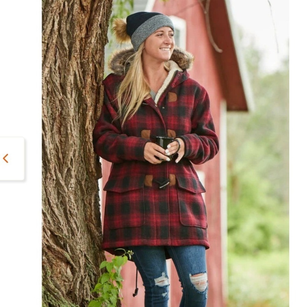 Legendary Whitetails Hooded Buffalo Plaid Toggle Closure Parka Winter Coat XXL
